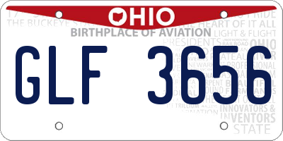 OH license plate GLF3656