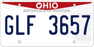 OH license plate GLF3657