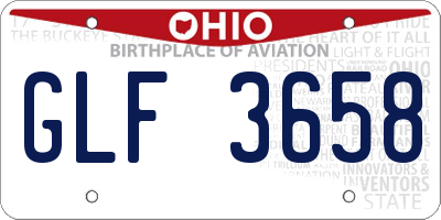 OH license plate GLF3658