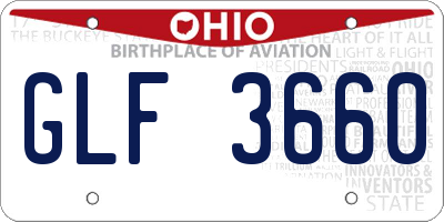 OH license plate GLF3660