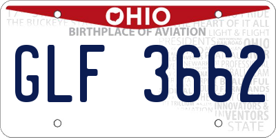 OH license plate GLF3662