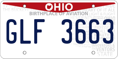 OH license plate GLF3663
