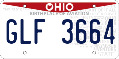 OH license plate GLF3664