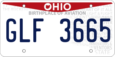 OH license plate GLF3665