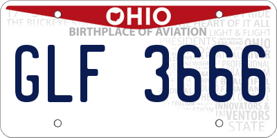 OH license plate GLF3666