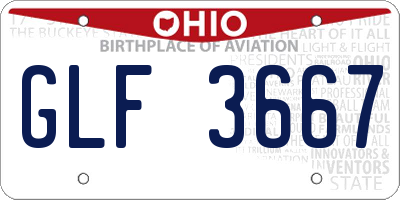 OH license plate GLF3667