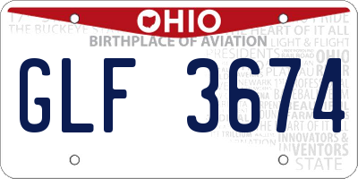 OH license plate GLF3674