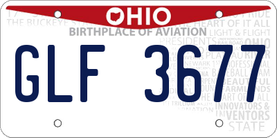 OH license plate GLF3677