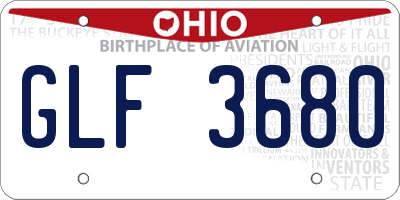 OH license plate GLF3680