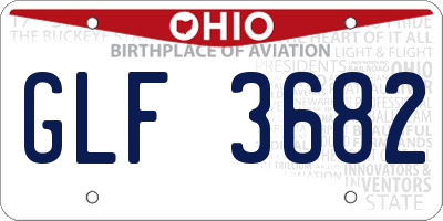 OH license plate GLF3682