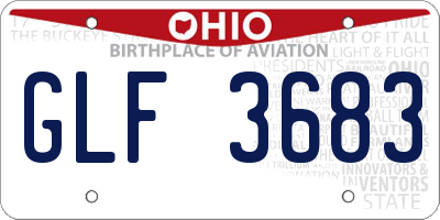 OH license plate GLF3683