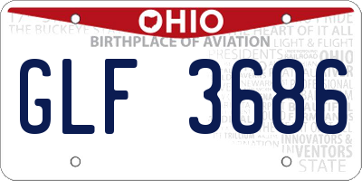 OH license plate GLF3686