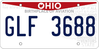 OH license plate GLF3688