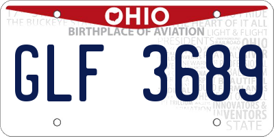 OH license plate GLF3689