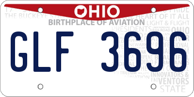 OH license plate GLF3696