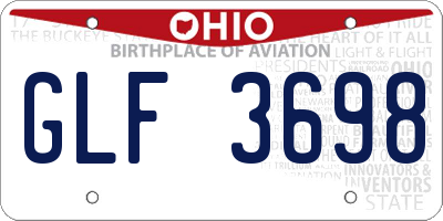 OH license plate GLF3698