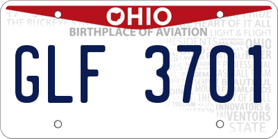 OH license plate GLF3701