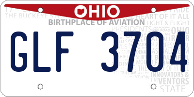 OH license plate GLF3704