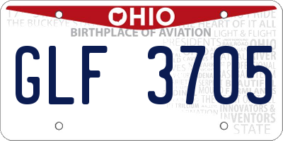OH license plate GLF3705