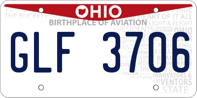 OH license plate GLF3706