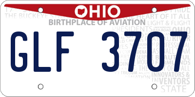 OH license plate GLF3707