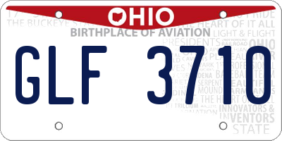 OH license plate GLF3710