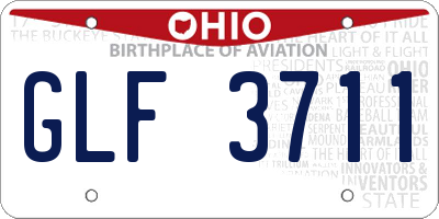 OH license plate GLF3711