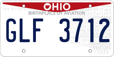 OH license plate GLF3712
