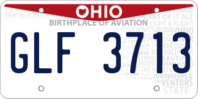 OH license plate GLF3713