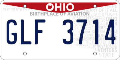 OH license plate GLF3714