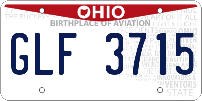 OH license plate GLF3715