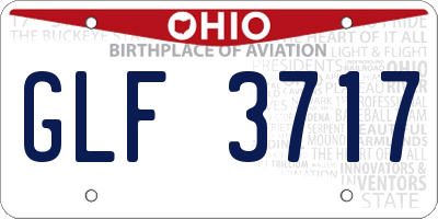 OH license plate GLF3717