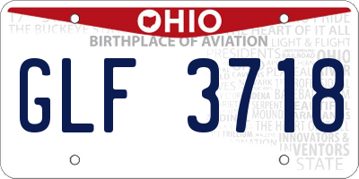 OH license plate GLF3718