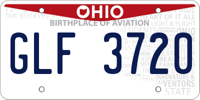 OH license plate GLF3720