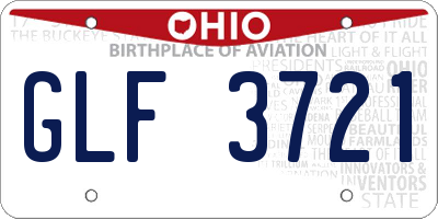 OH license plate GLF3721