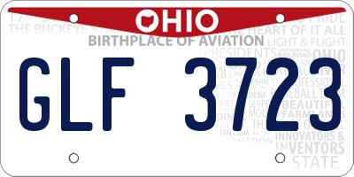 OH license plate GLF3723