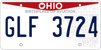 OH license plate GLF3724