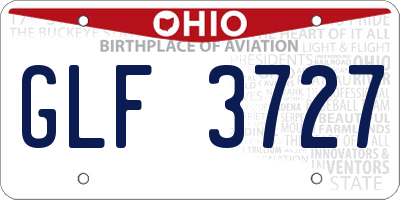 OH license plate GLF3727