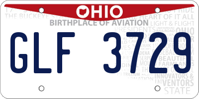 OH license plate GLF3729