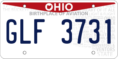 OH license plate GLF3731