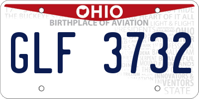 OH license plate GLF3732