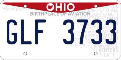 OH license plate GLF3733