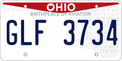 OH license plate GLF3734