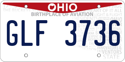 OH license plate GLF3736