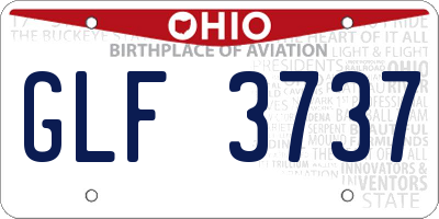 OH license plate GLF3737