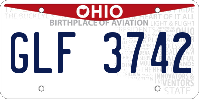 OH license plate GLF3742