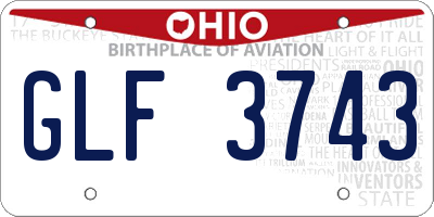 OH license plate GLF3743