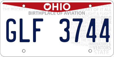 OH license plate GLF3744