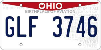 OH license plate GLF3746