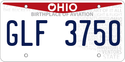 OH license plate GLF3750